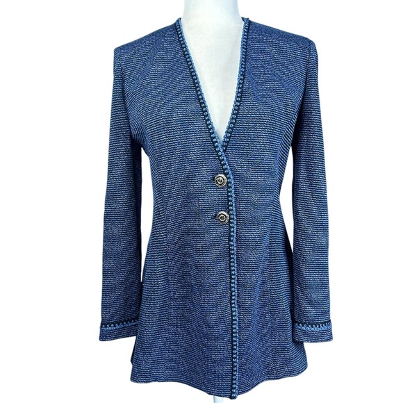 Vintage St.John Collection Knit Jacket 6 Metallic Gold Buttons Old Money… - Picture 1 of 11